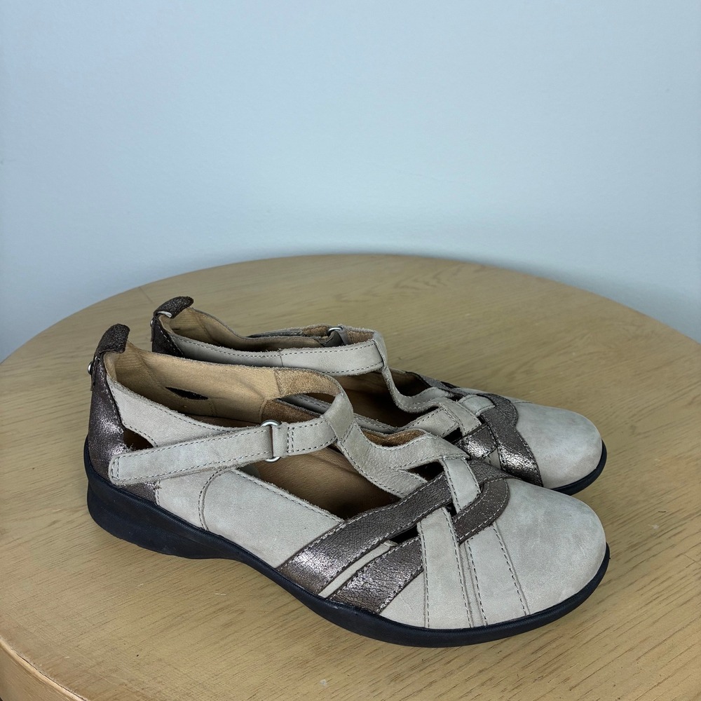 Earth Ocelot Woven Leather Mary Jane Shoes Women's 7.5 D Metallic Fisherman